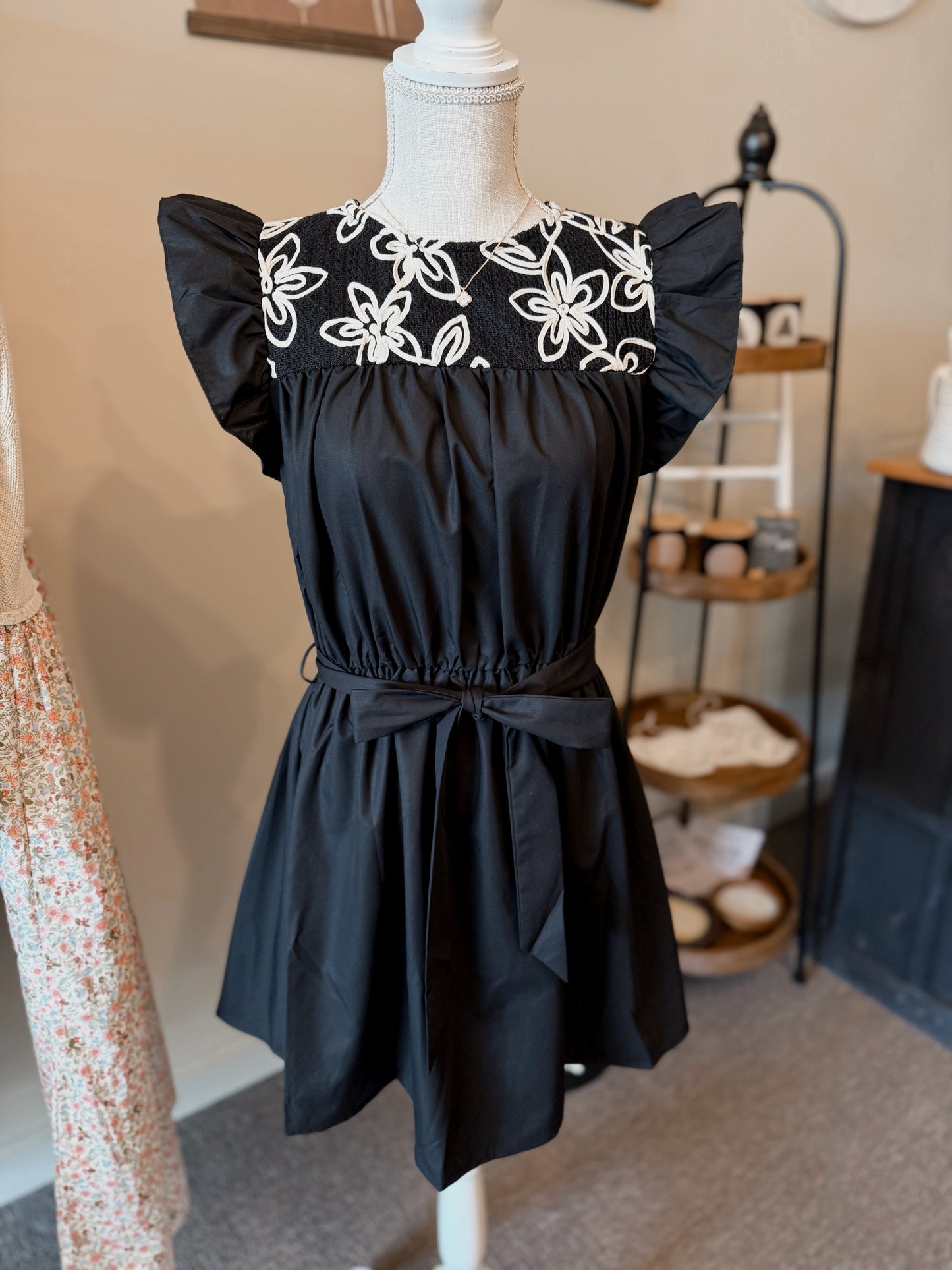 Dramatic Exit Embroidered Mini Dress