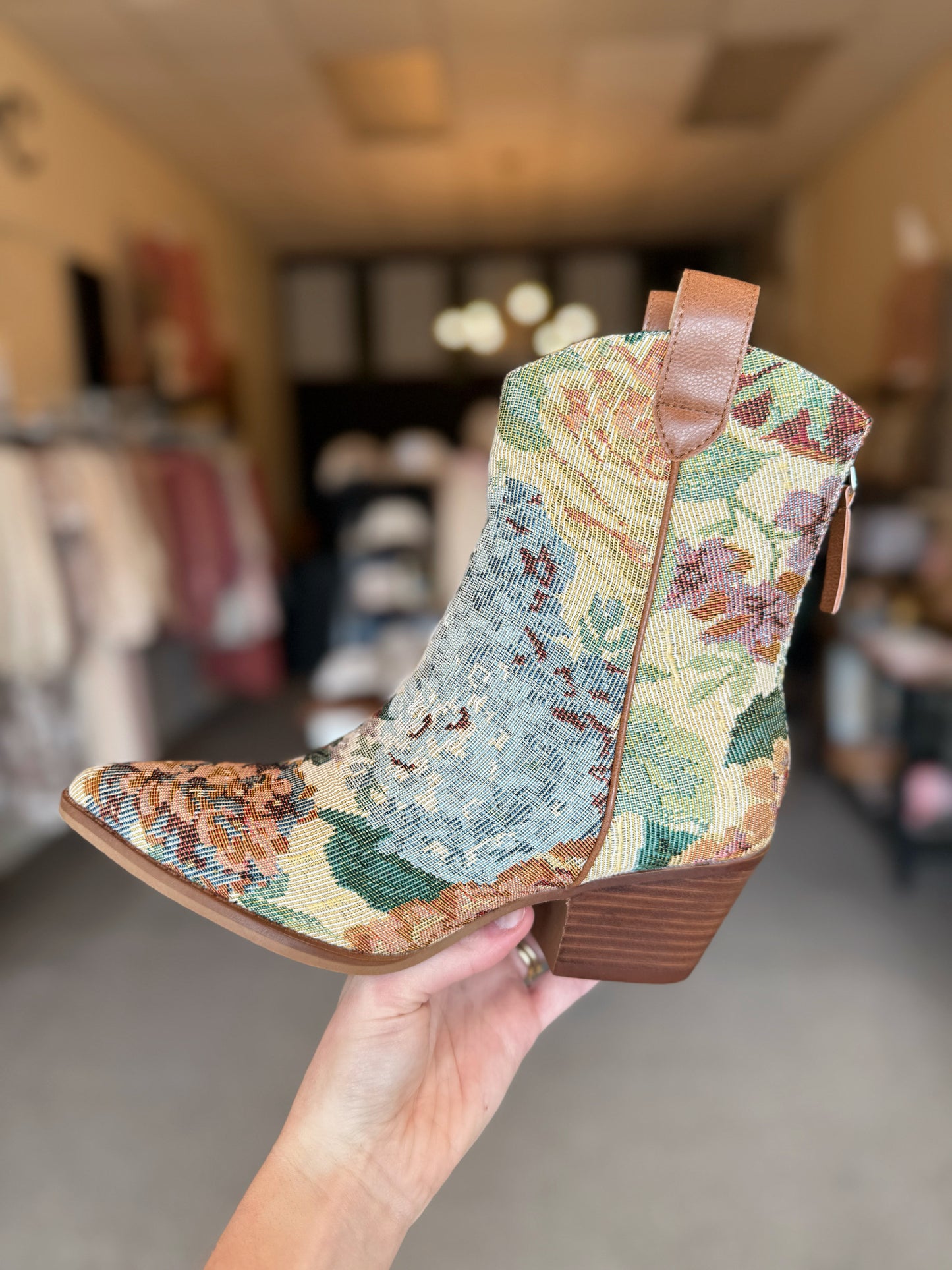 Vintage Floral Booties