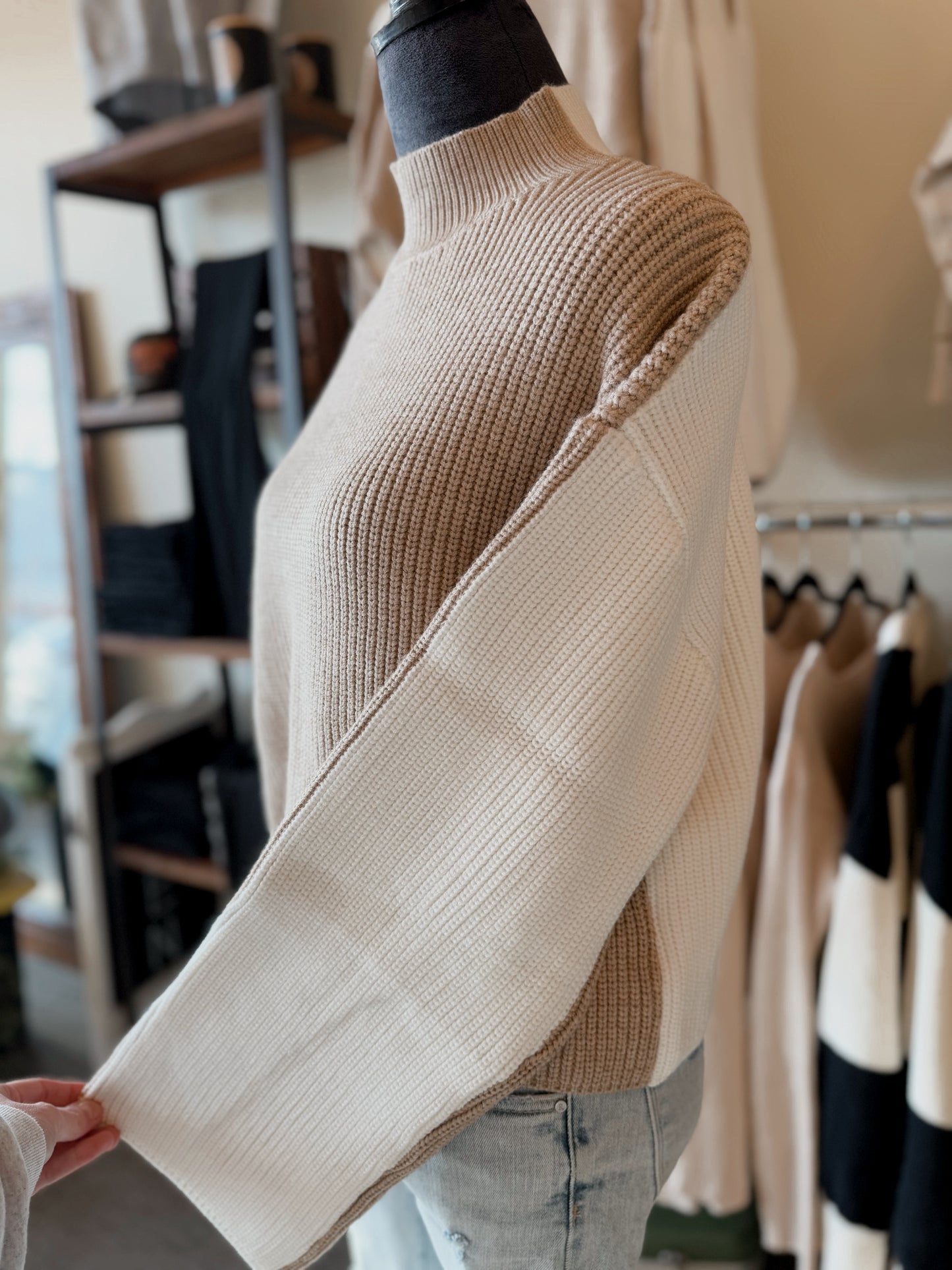 January Snow Colorblock Sweater