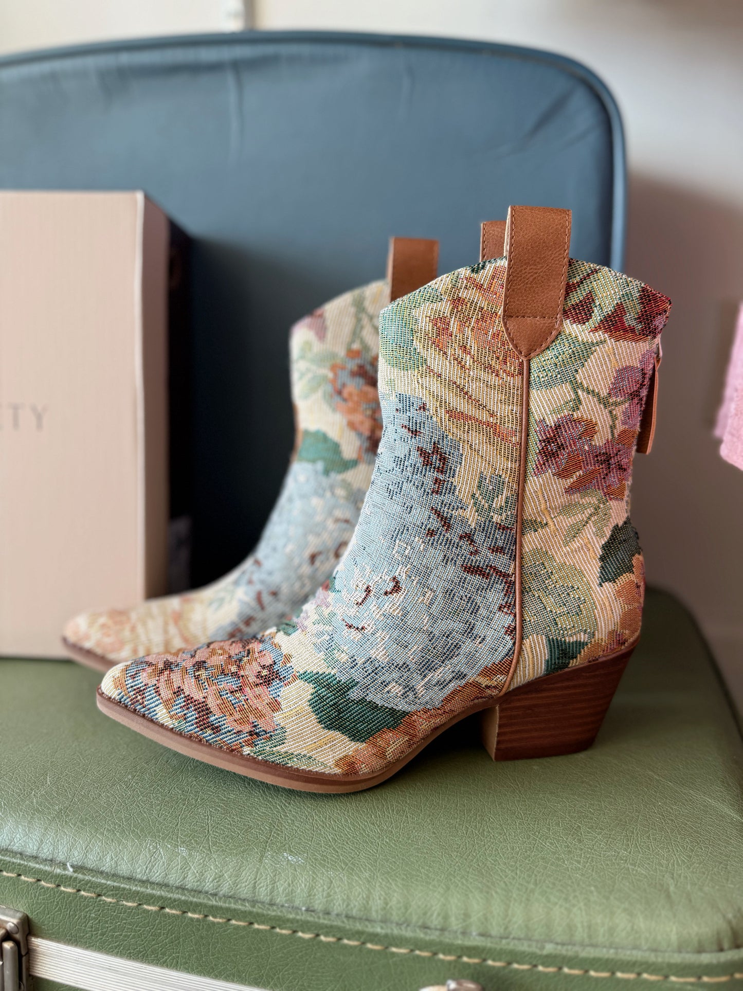 Vintage Floral Booties