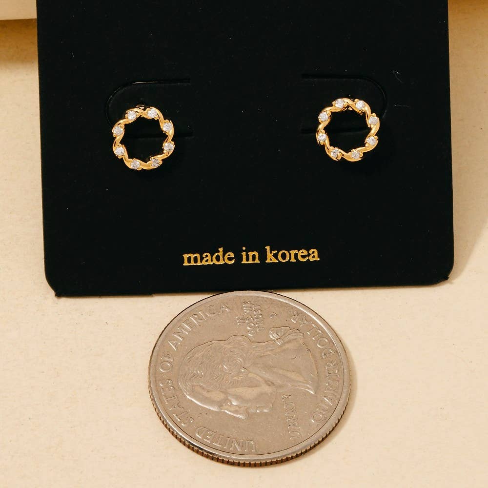 Studded Mini Twisted Stud Earrings