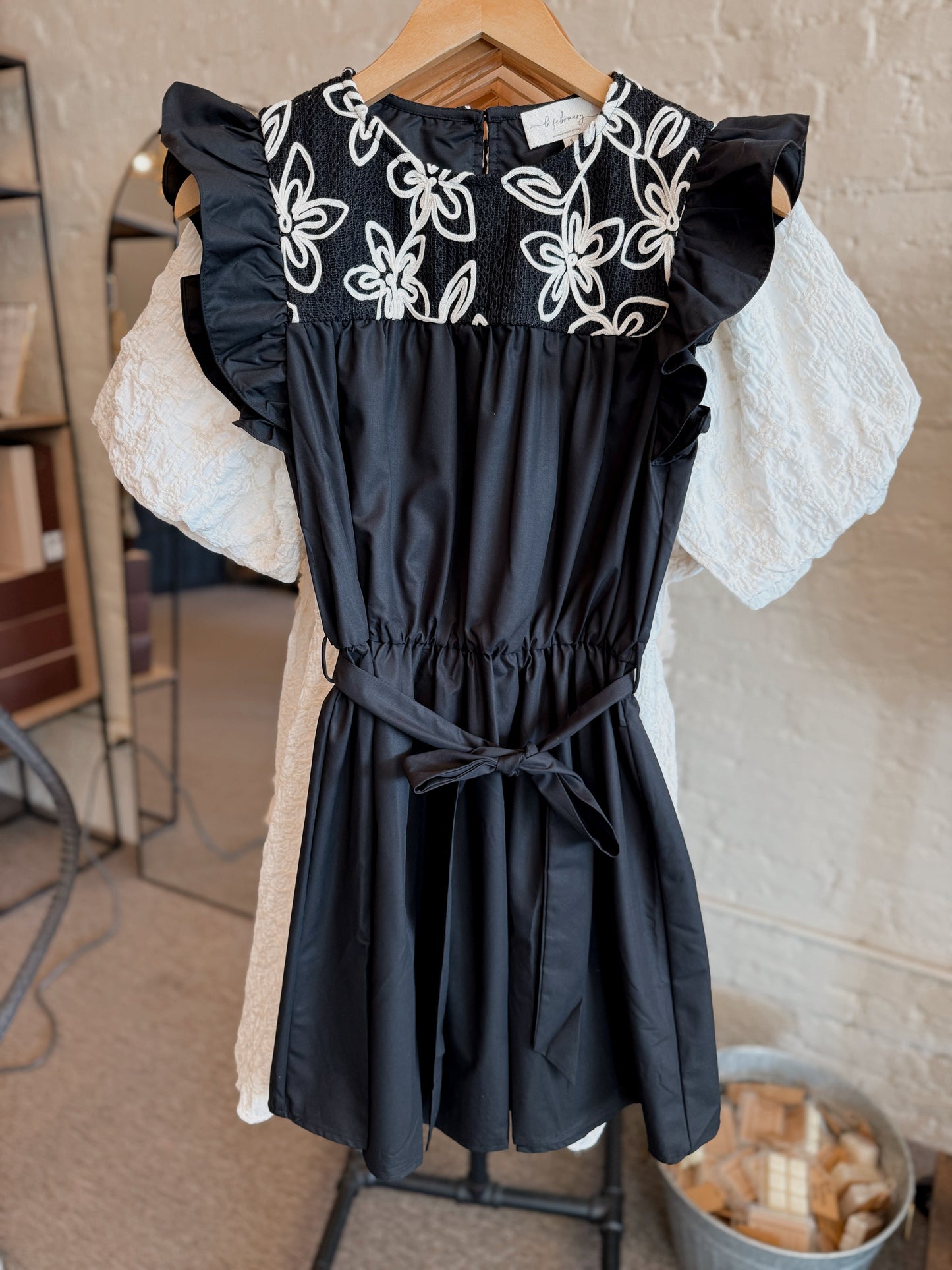 Dramatic Exit Embroidered Mini Dress