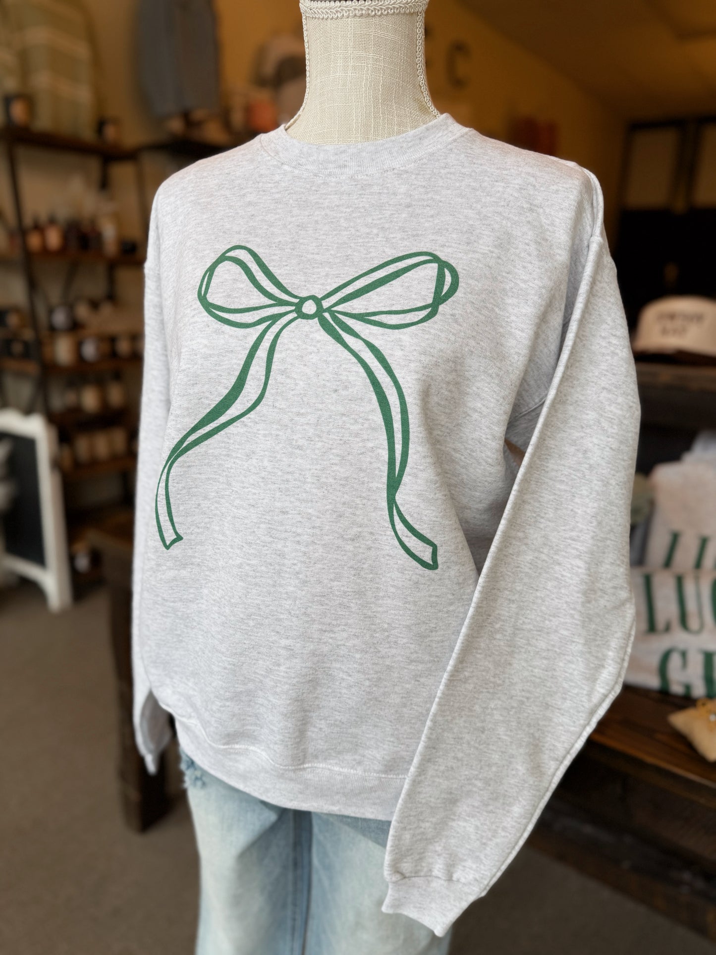 Green Bow Pullover