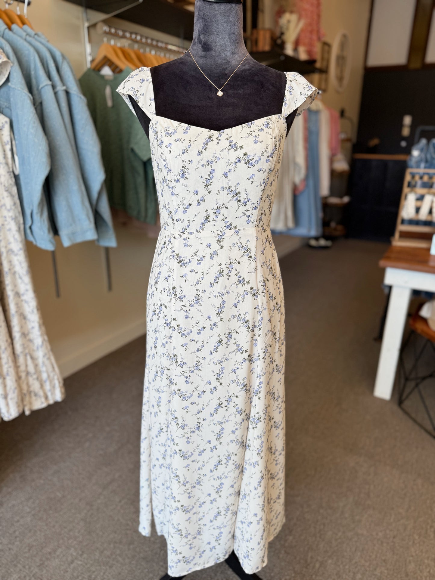 Porcelain Blues Midi Dress