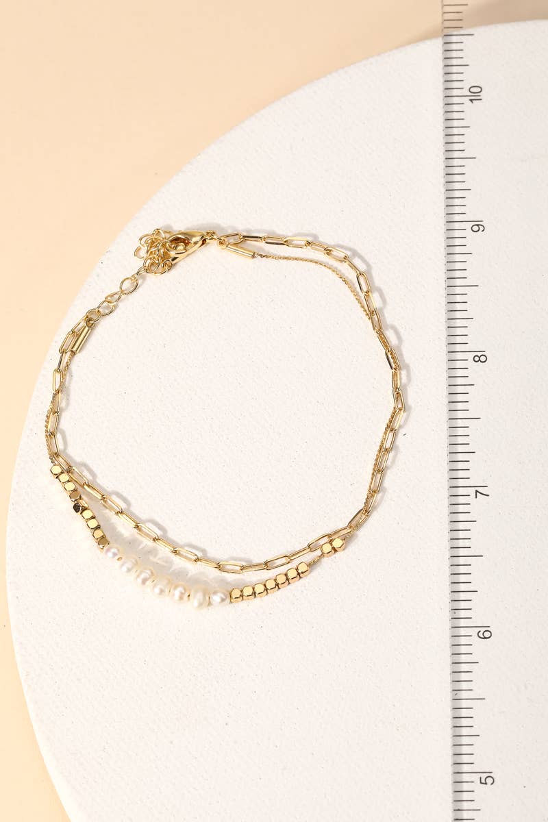Dainty Layered Chain Link Bracelet Set: GDCRM