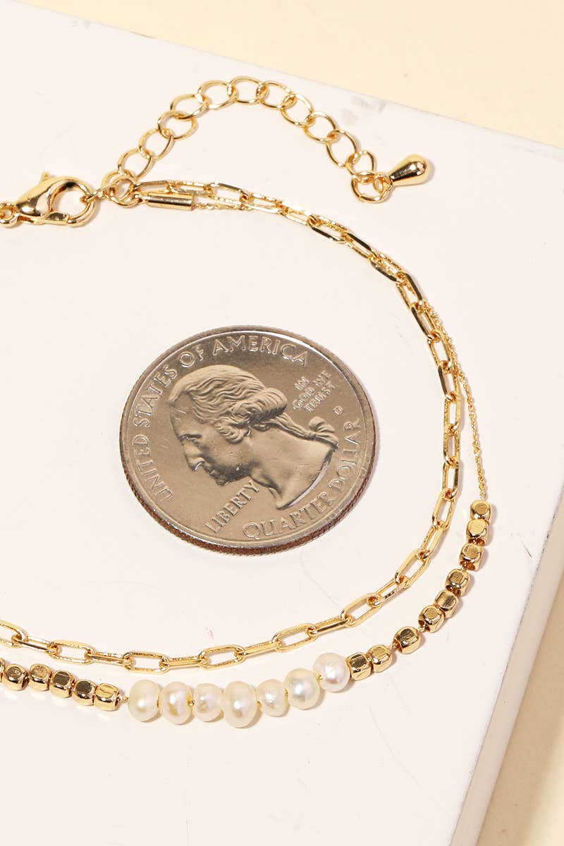 Dainty Layered Chain Link Bracelet Set: GDCRM