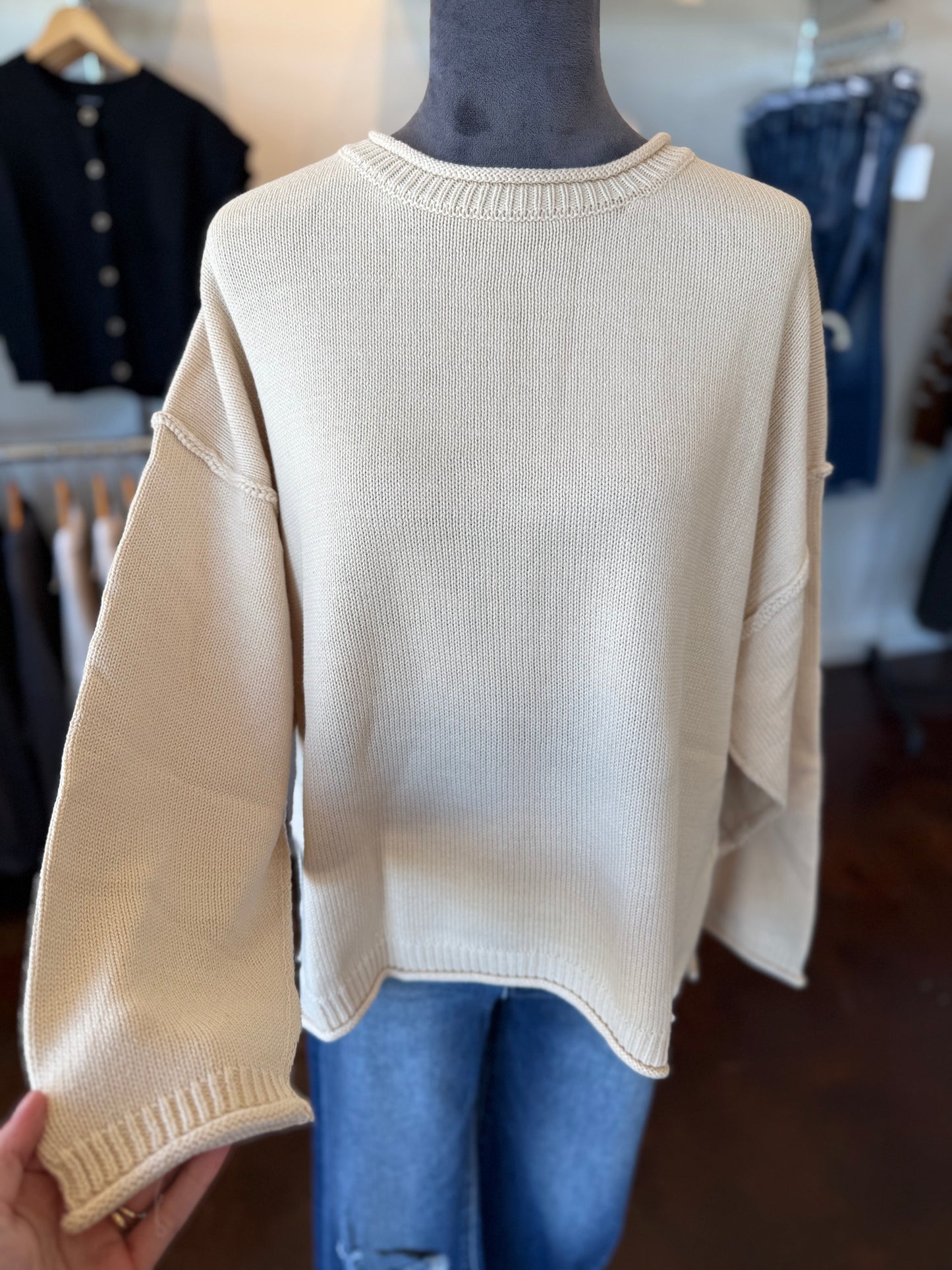 Edgy Everyday Sweater - Oatmeal