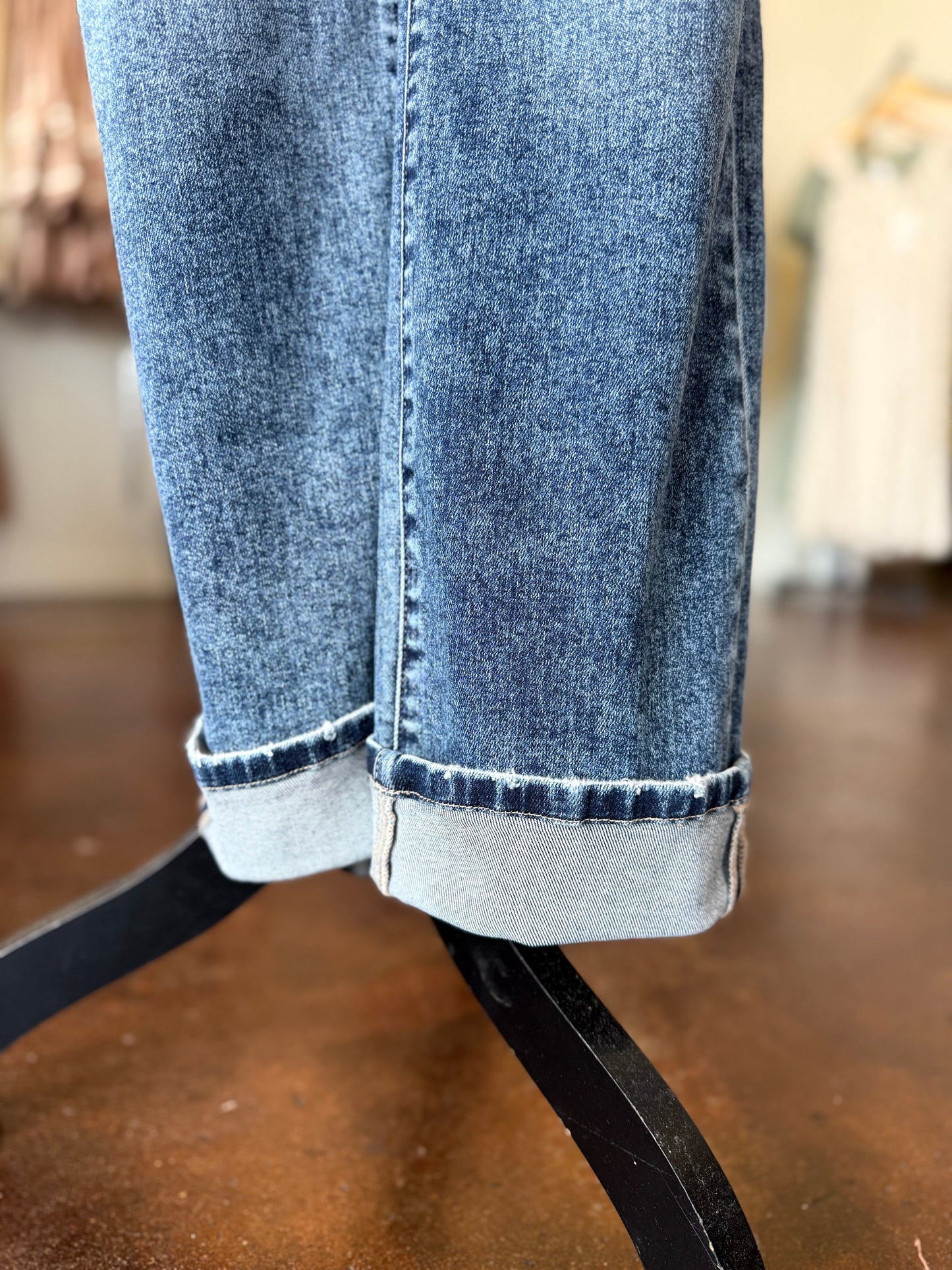 Cuffed Straight Jeans