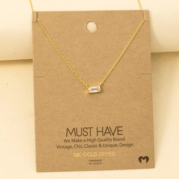 Mini Stud Rhinestone Pendant Necklace