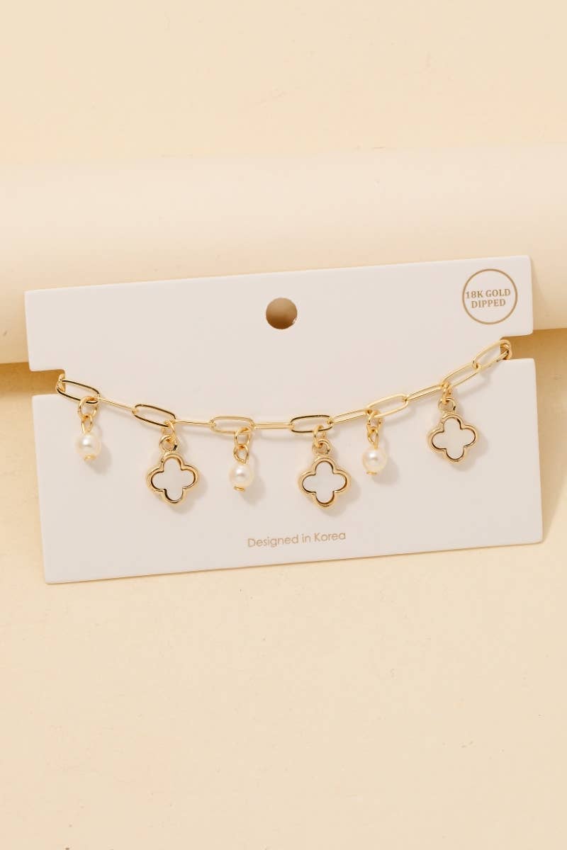 Gold Dipped Mother Of Pearl Charms Chain
