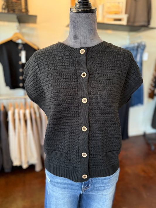 Button Down Knit Cardigan Vest