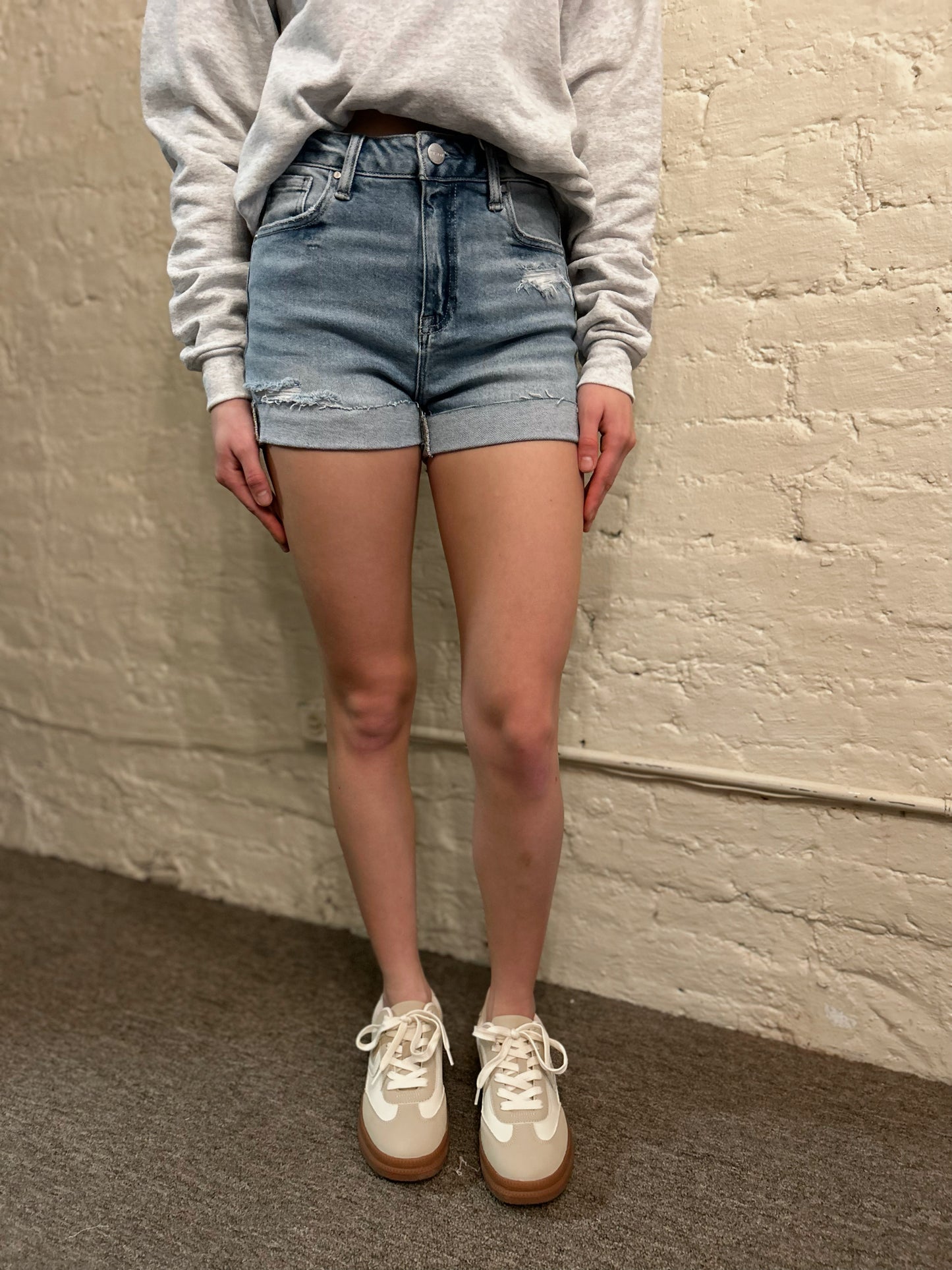 High Rise Cuffed Shorts