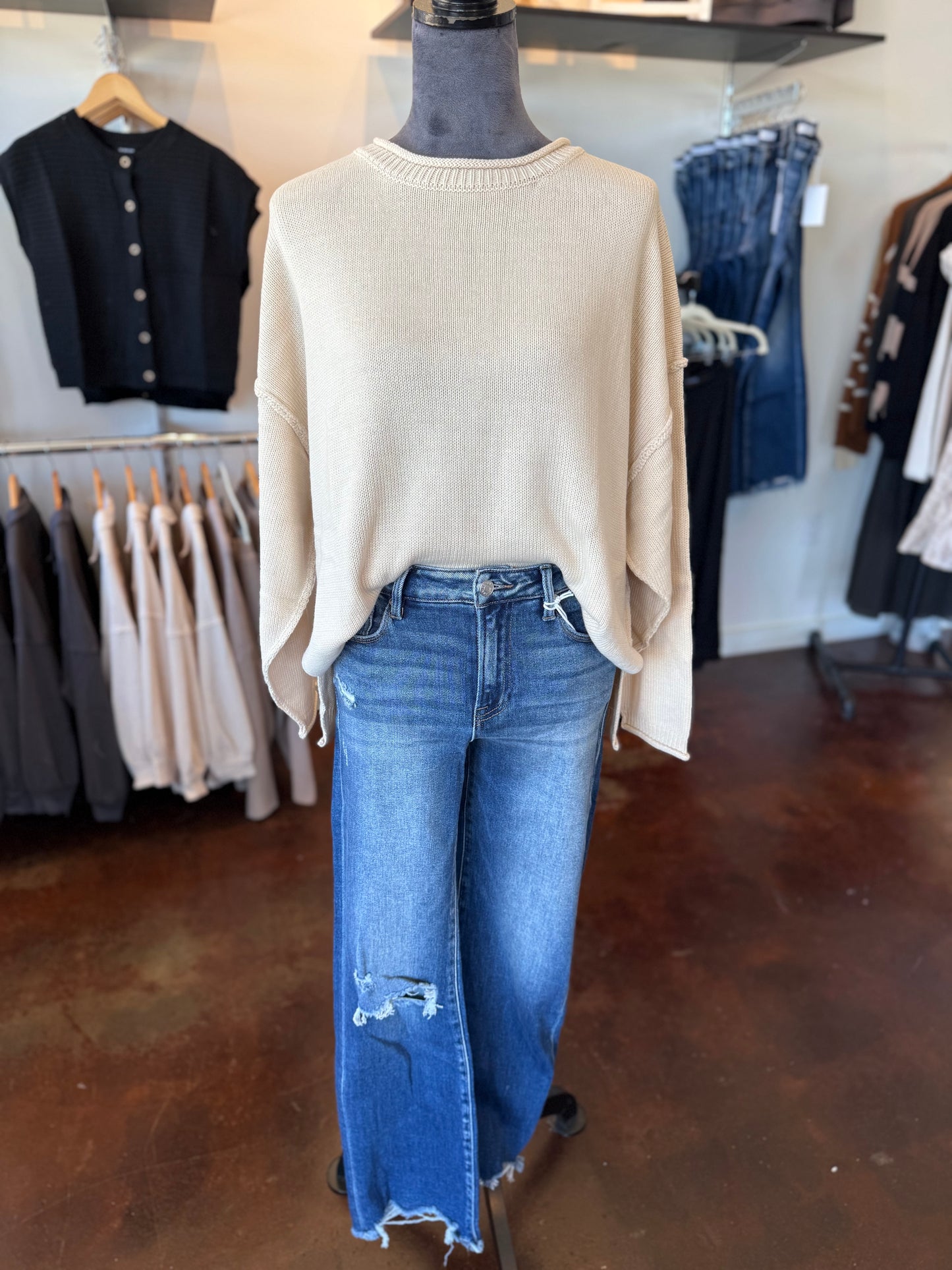 Edgy Everyday Sweater - Oatmeal