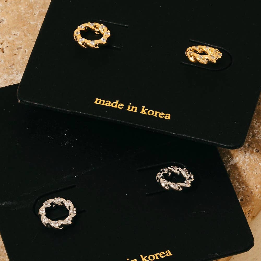 Studded Mini Twisted Stud Earrings