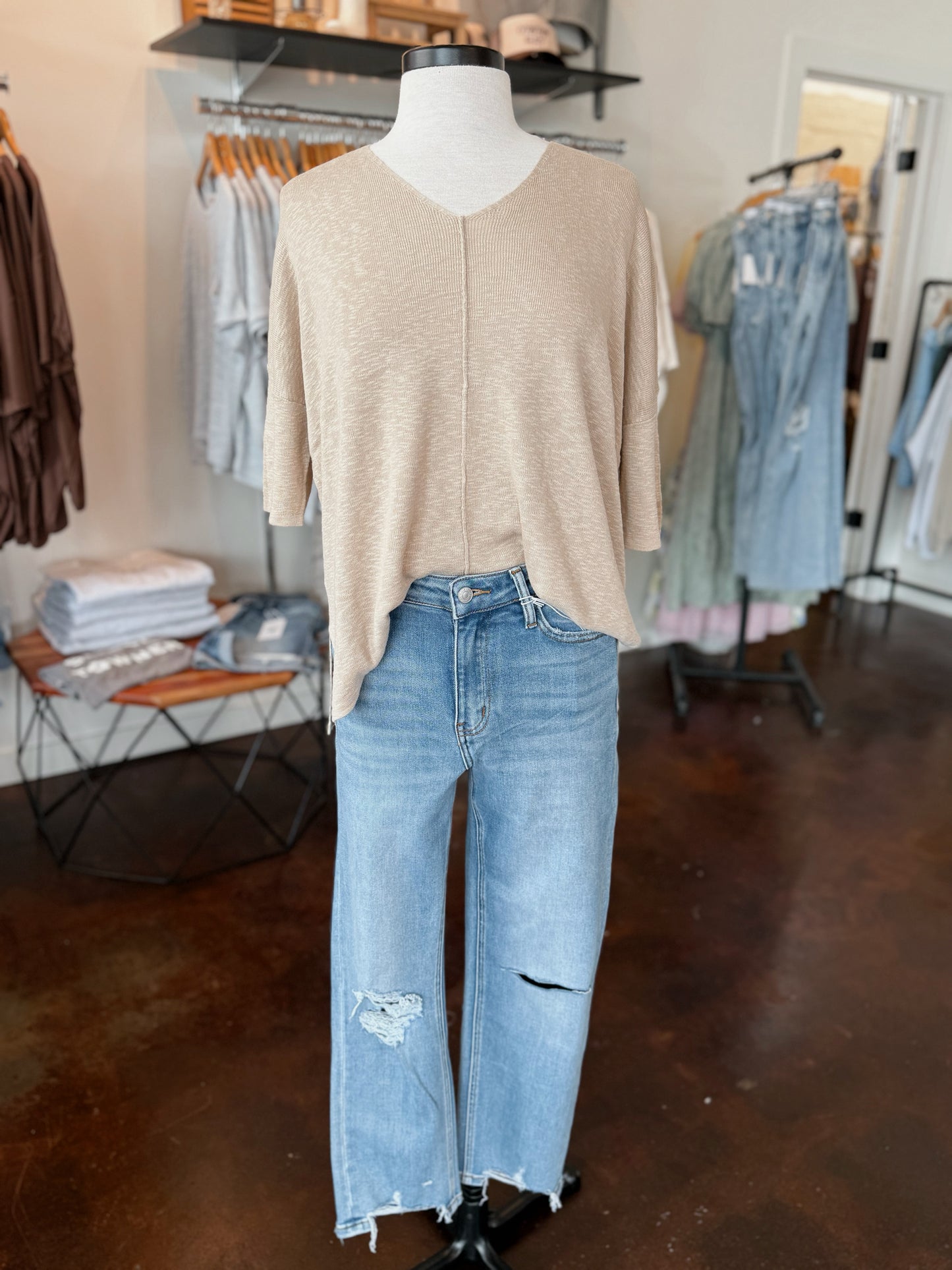 Anything But Basic Top - Beige