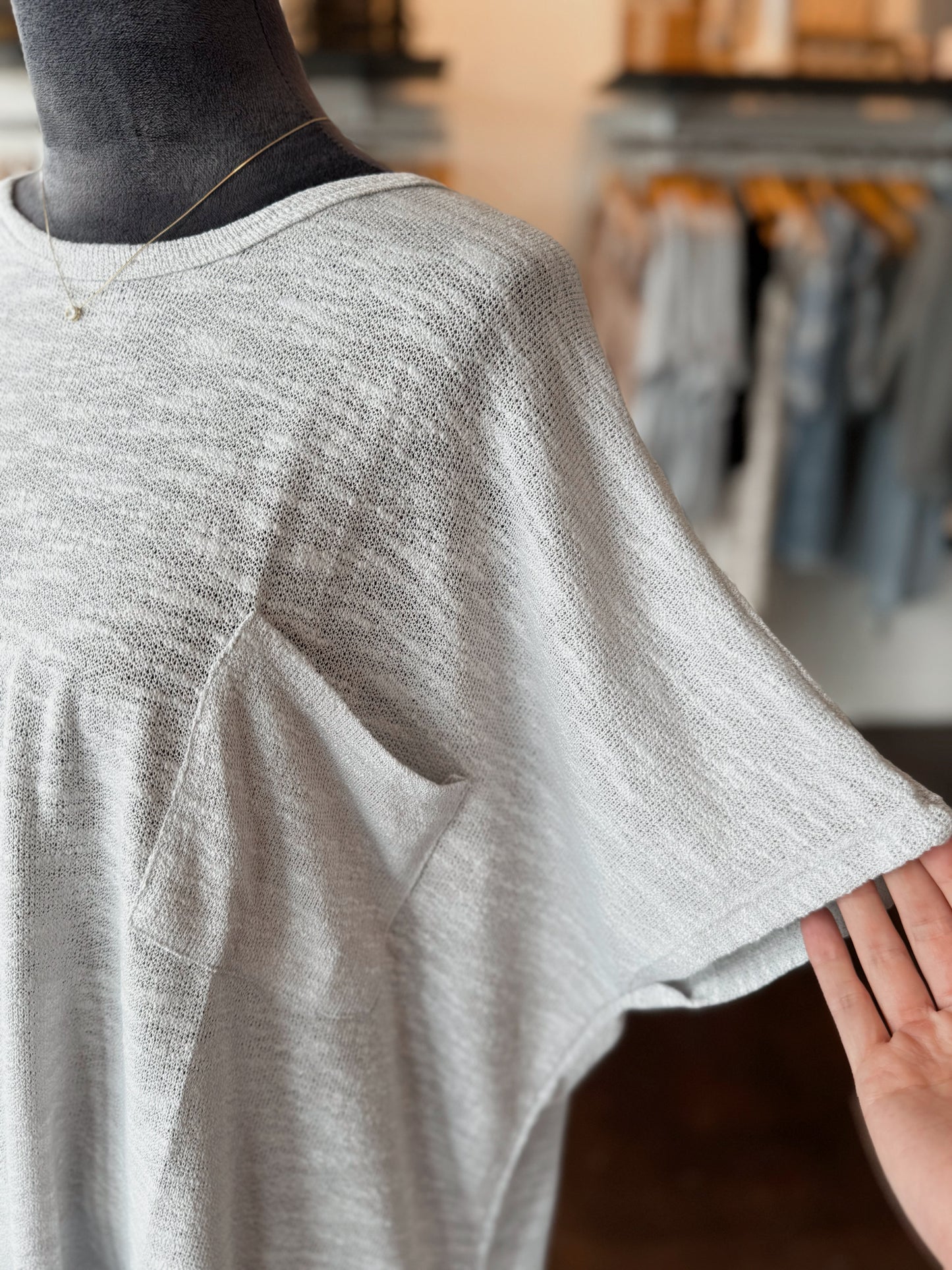 Oversized Pocket Top - Lt. Grey
