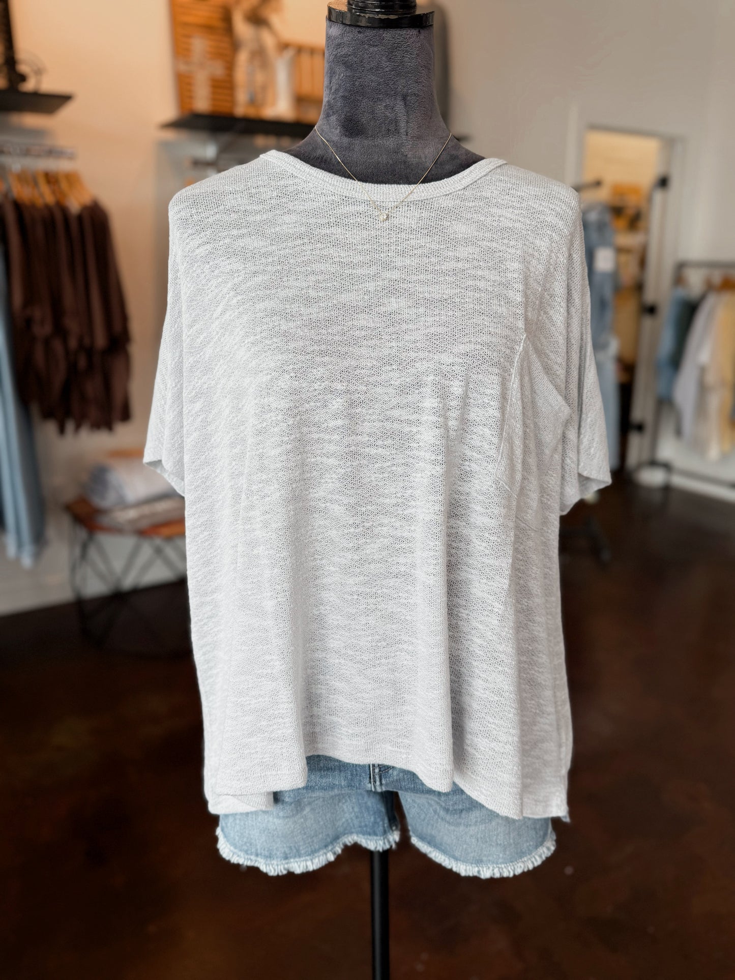 Oversized Pocket Top - Lt. Grey