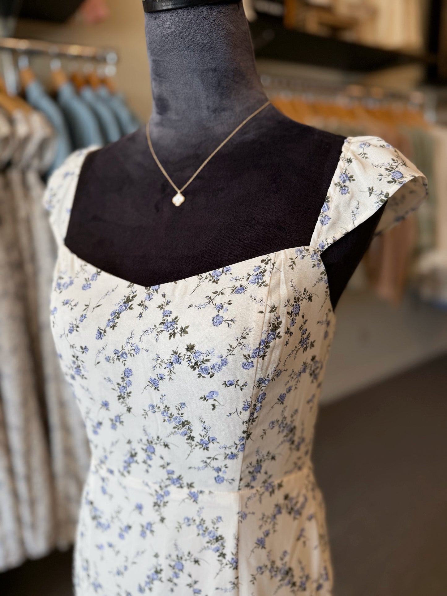 Porcelain Blues Midi Dress