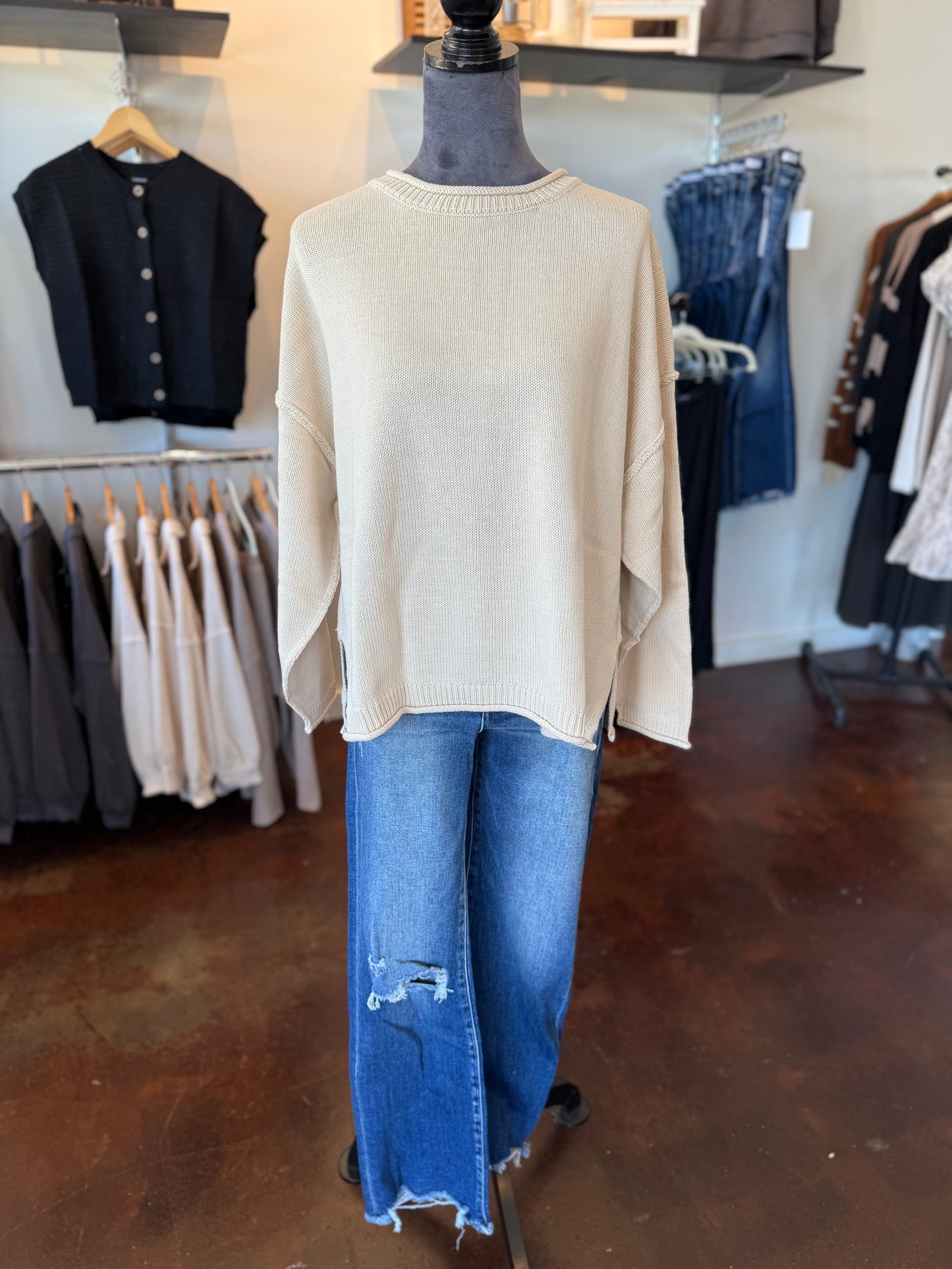 Edgy Everyday Sweater - Oatmeal