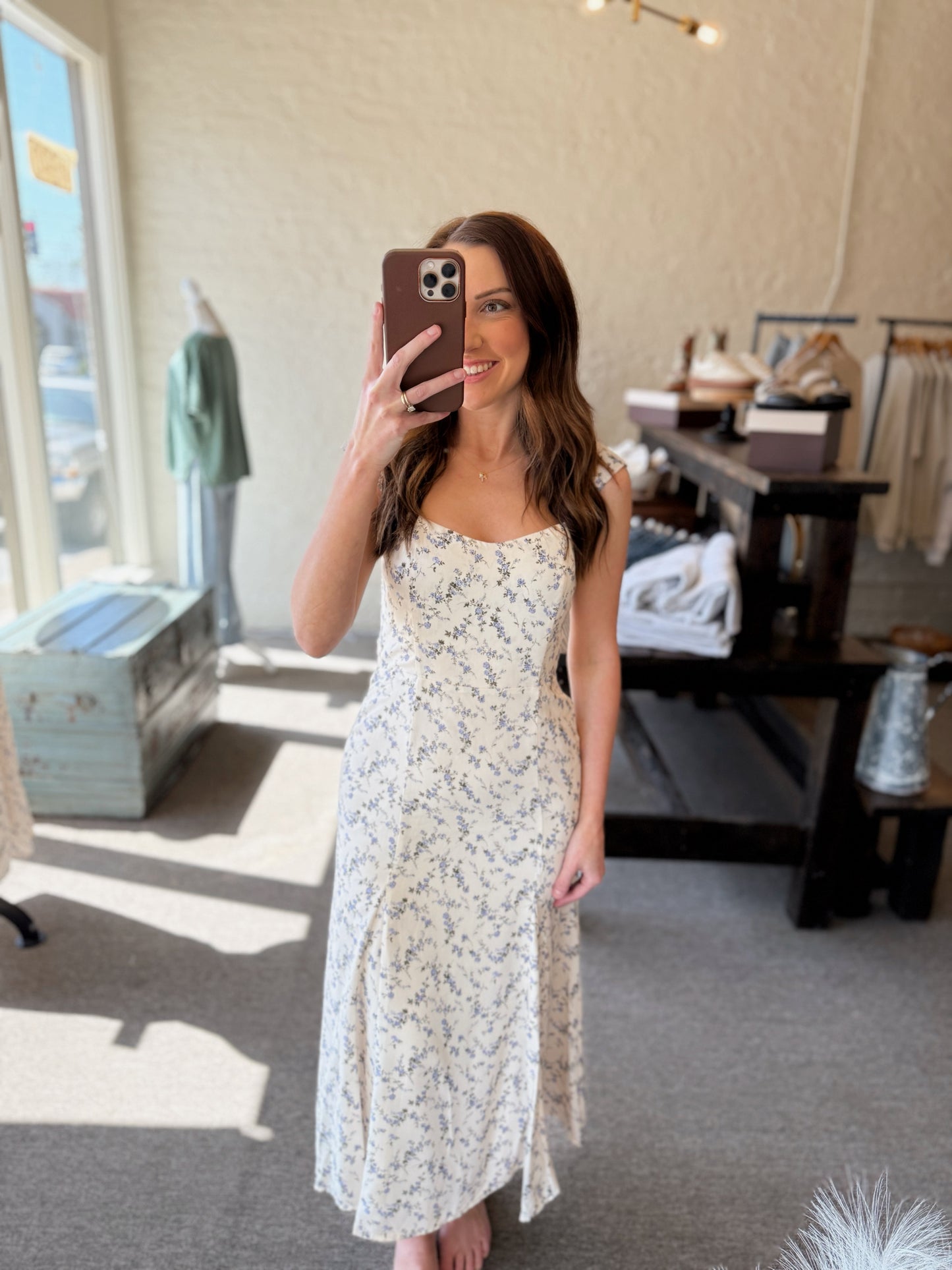 Porcelain Blues Midi Dress