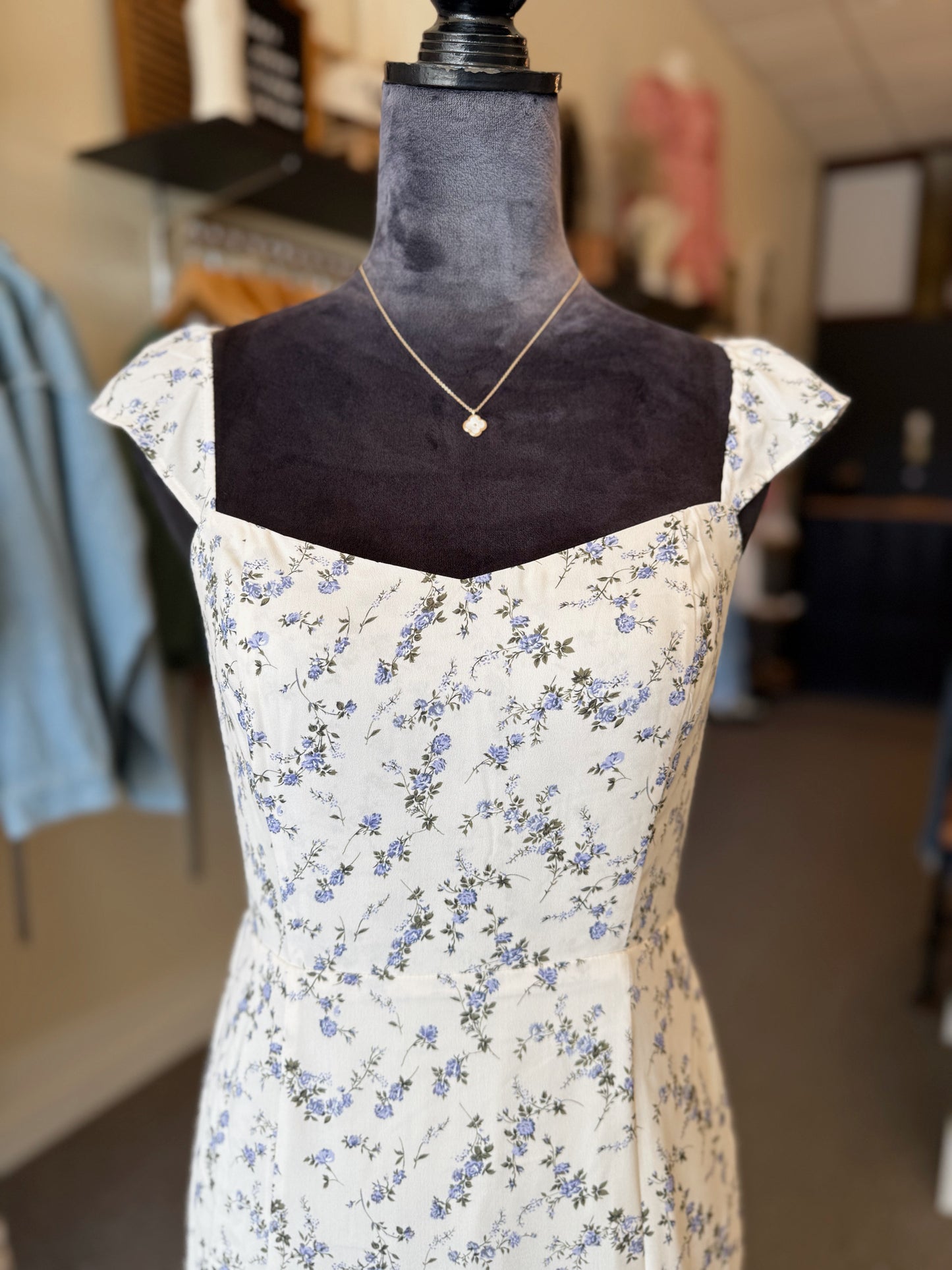 Porcelain Blues Midi Dress