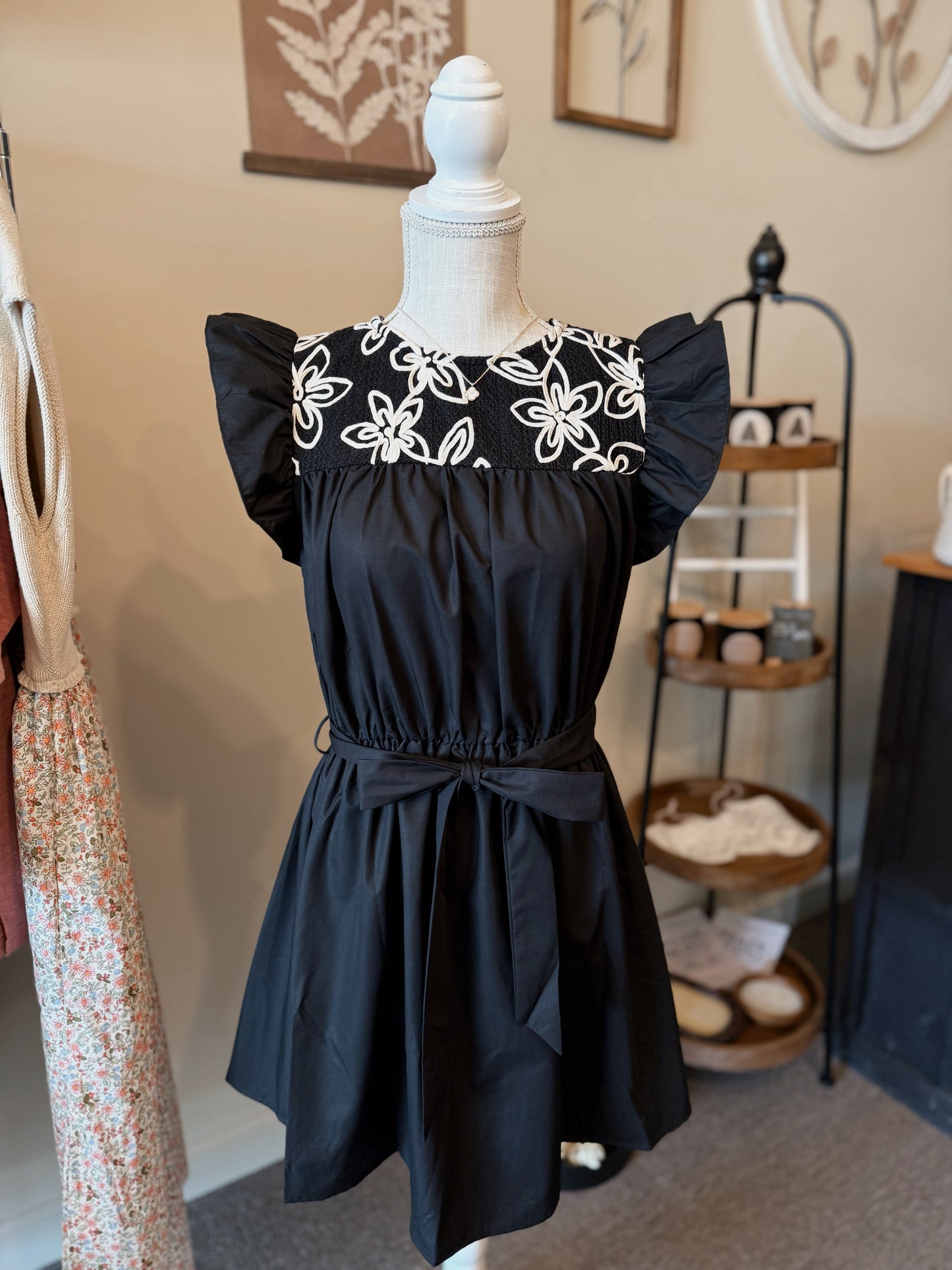 Dramatic Exit Embroidered Mini Dress