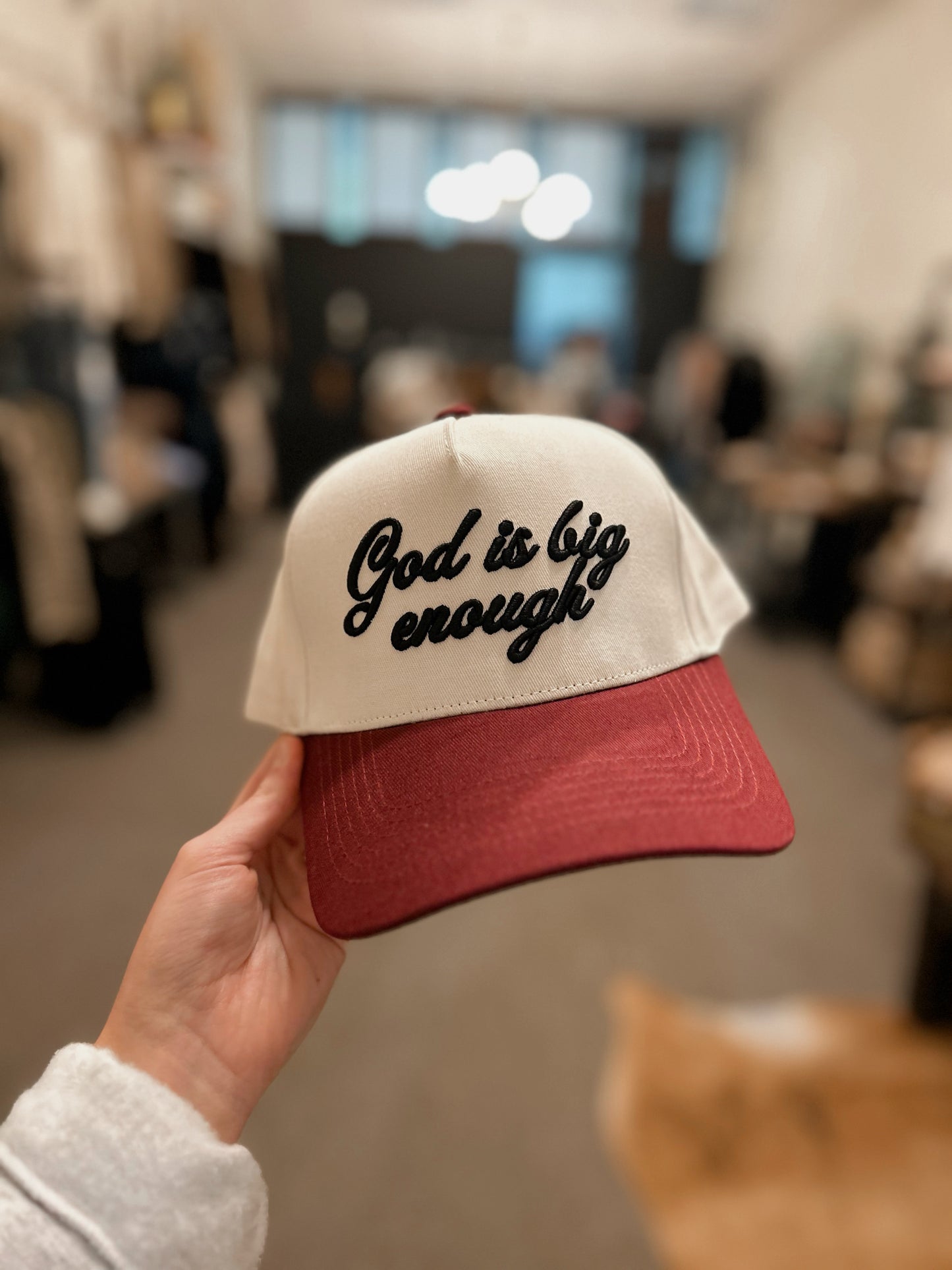 God Is Big Enough Embroidered Trucker Hat