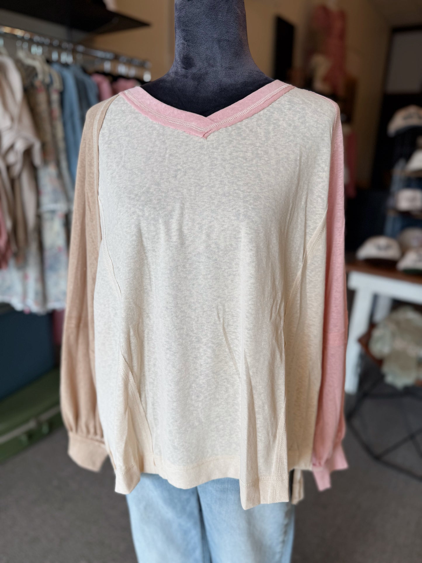 Contrast Tri-Color Tee