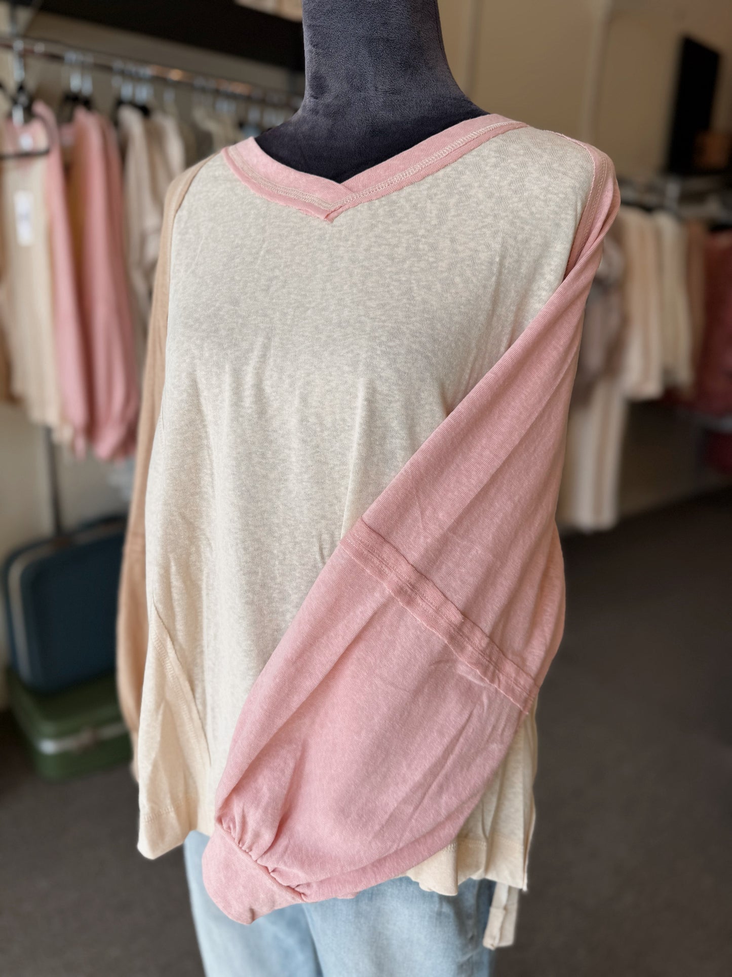 Contrast Tri-Color Tee