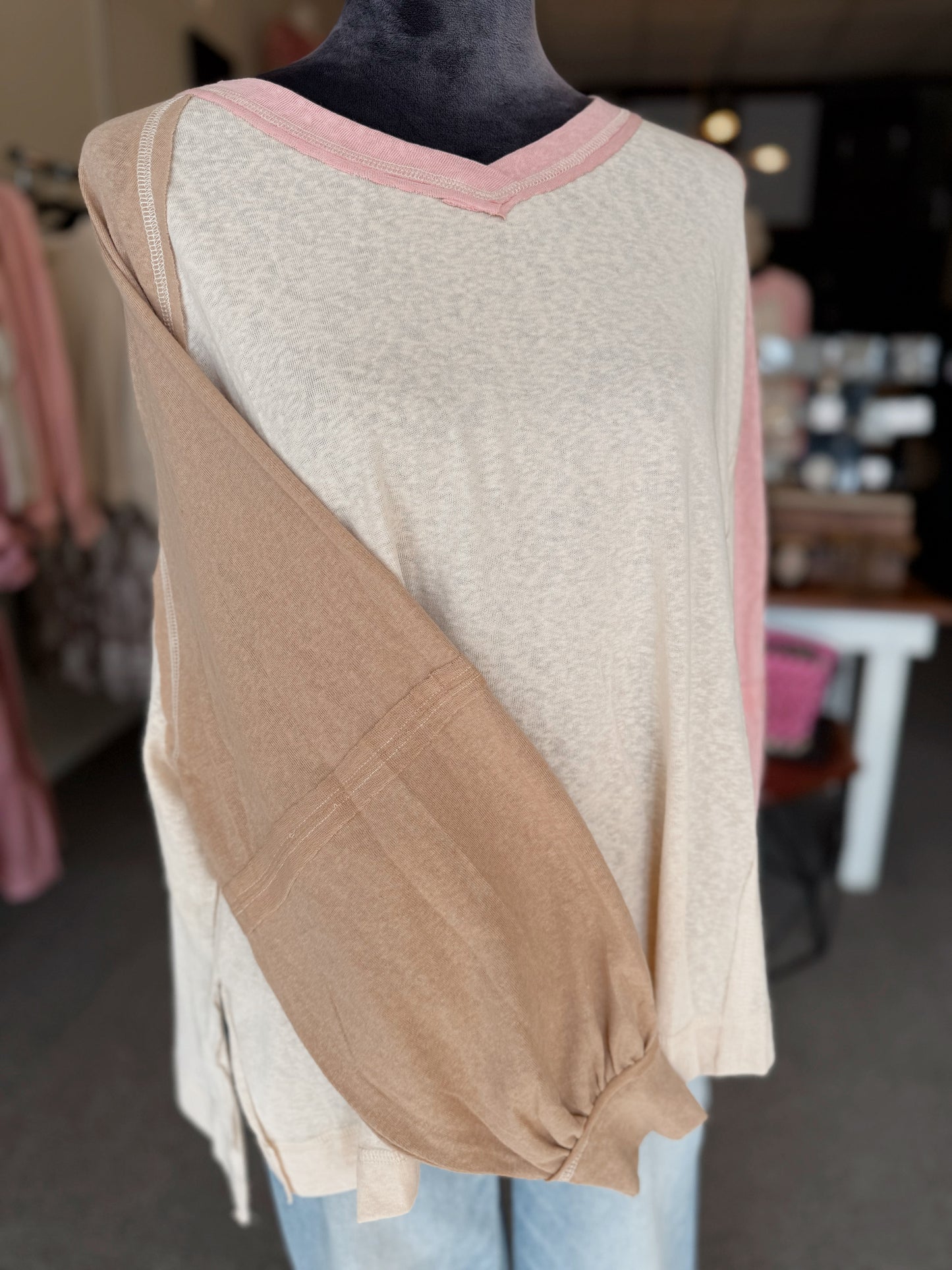 Contrast Tri-Color Tee