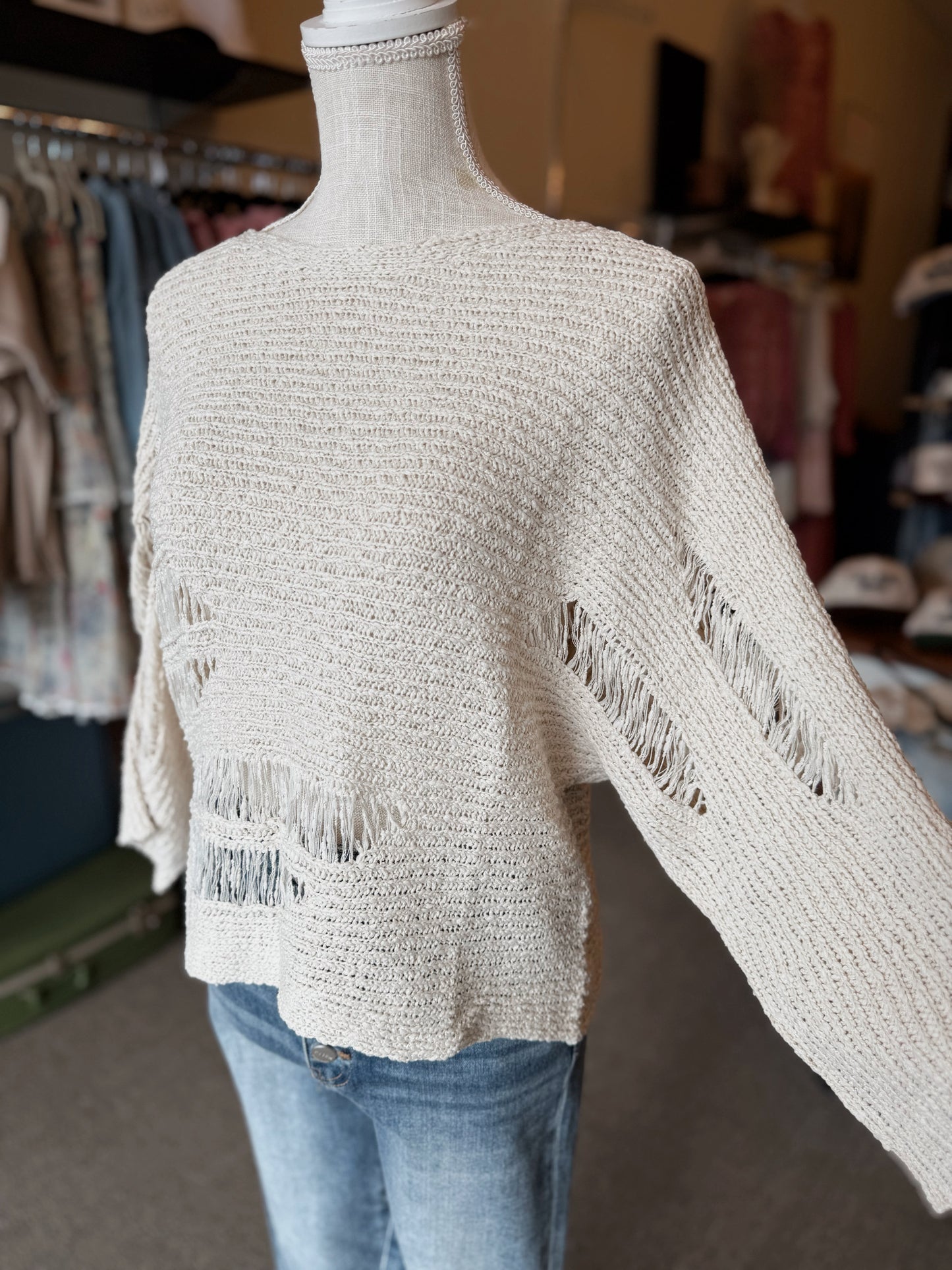 Edgy Distressed Sweater Top