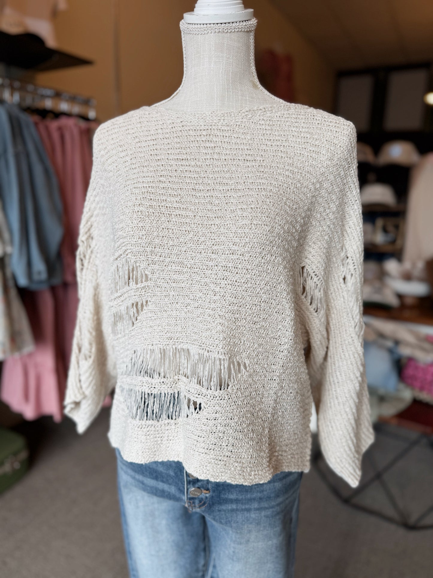 Edgy Distressed Sweater Top