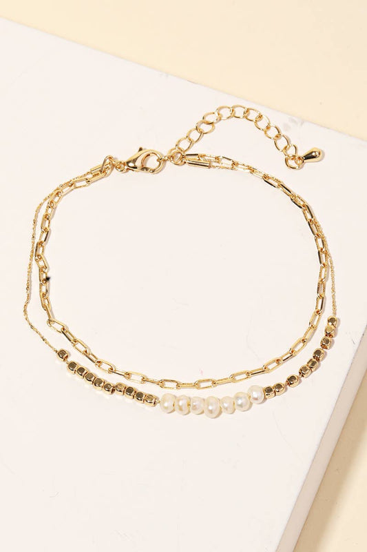Dainty Layered Chain Link Bracelet Set: GDCRM