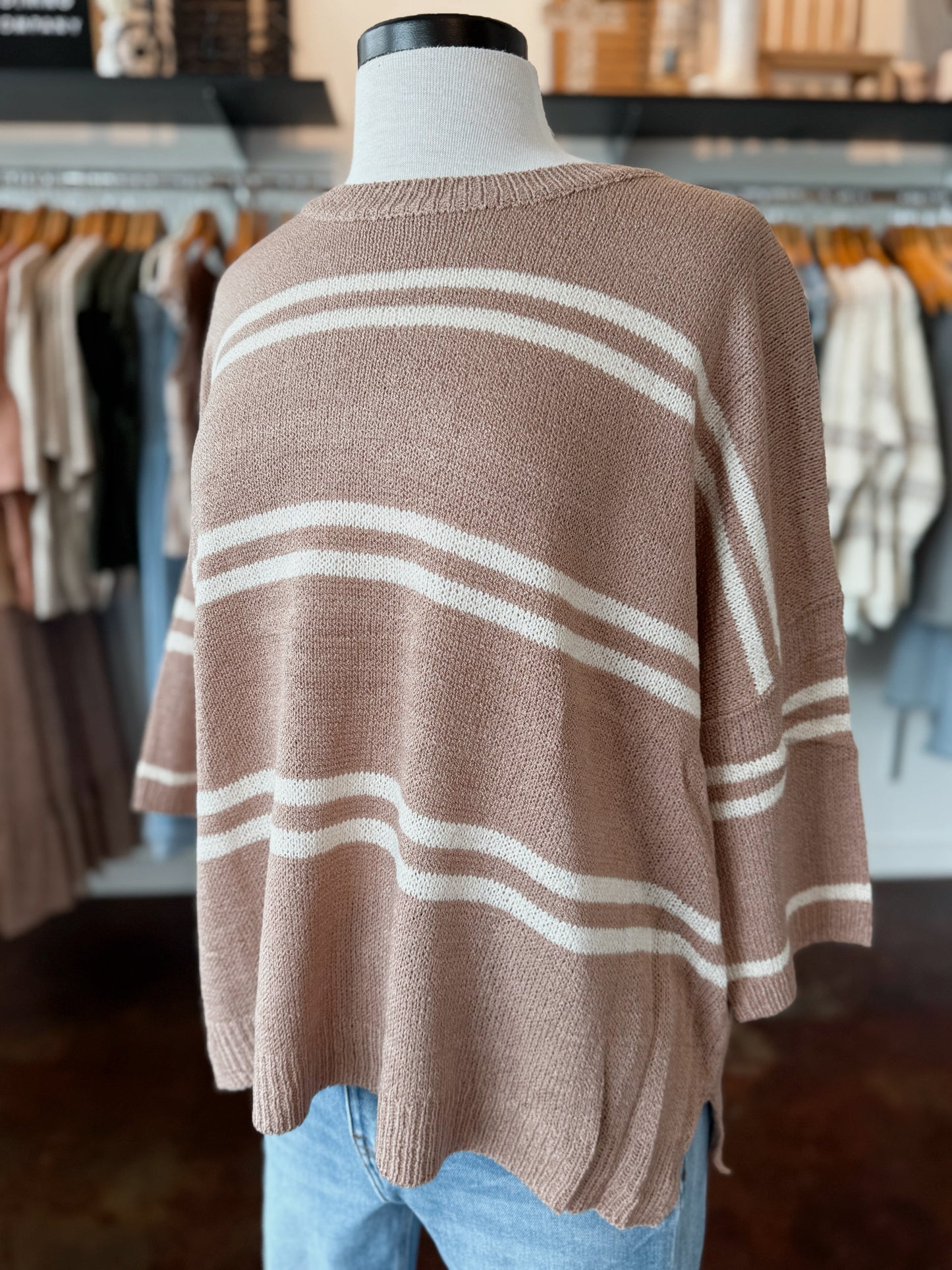 Drop Shoulder Stripe Top