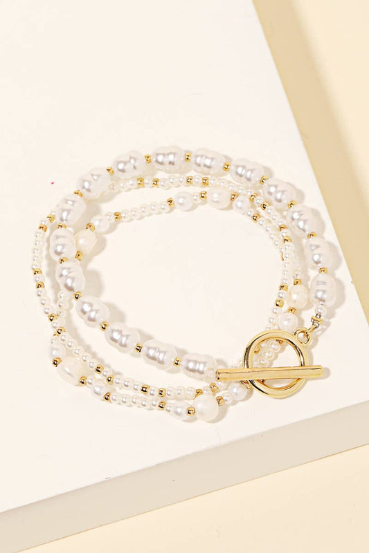 Assorted Beaded Toggle Chain Bracelet