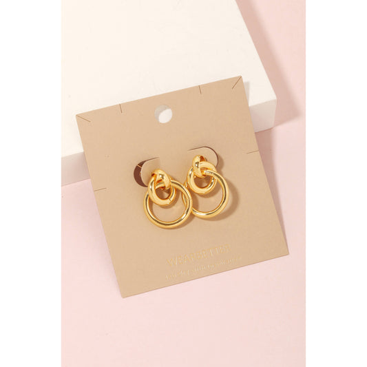 Linked Tube Hoops Drop Earrings