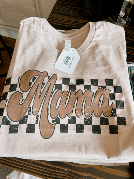 Checkered Mama Tee