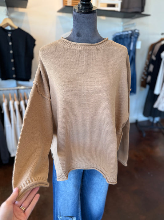 Edgy Everyday Sweater - Tan