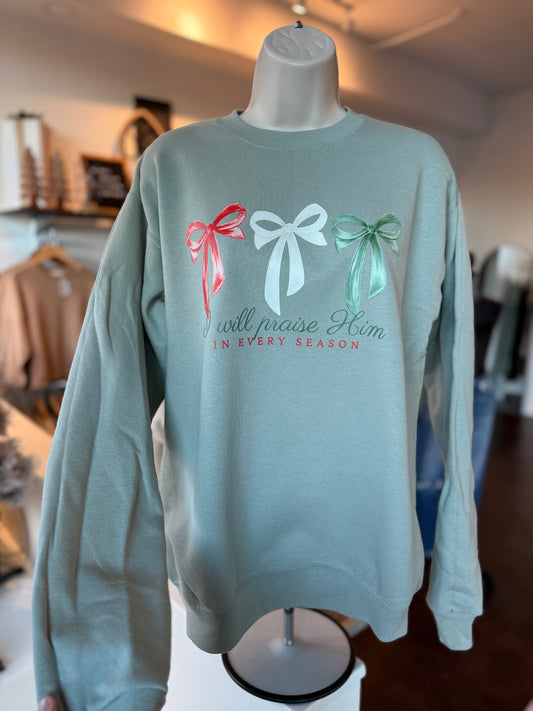 Praise Him Bows Pullover
