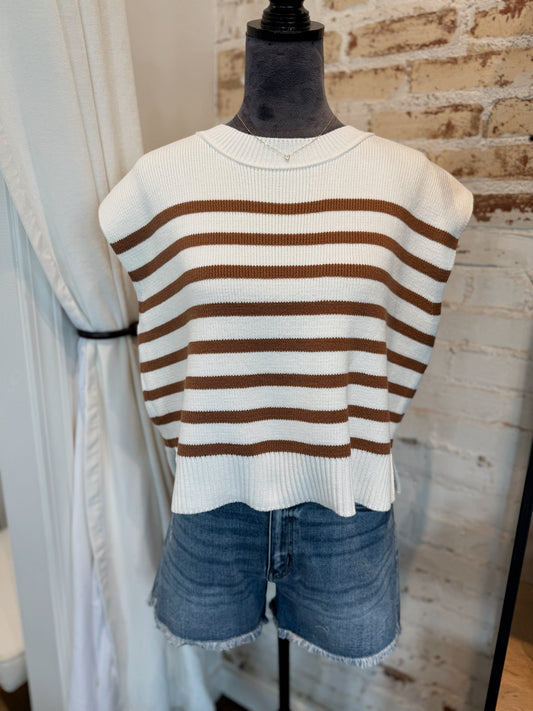 Oversized Stripe Sweater Vest