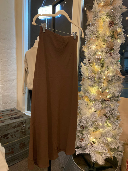 Devine Midi Skirt - Brown