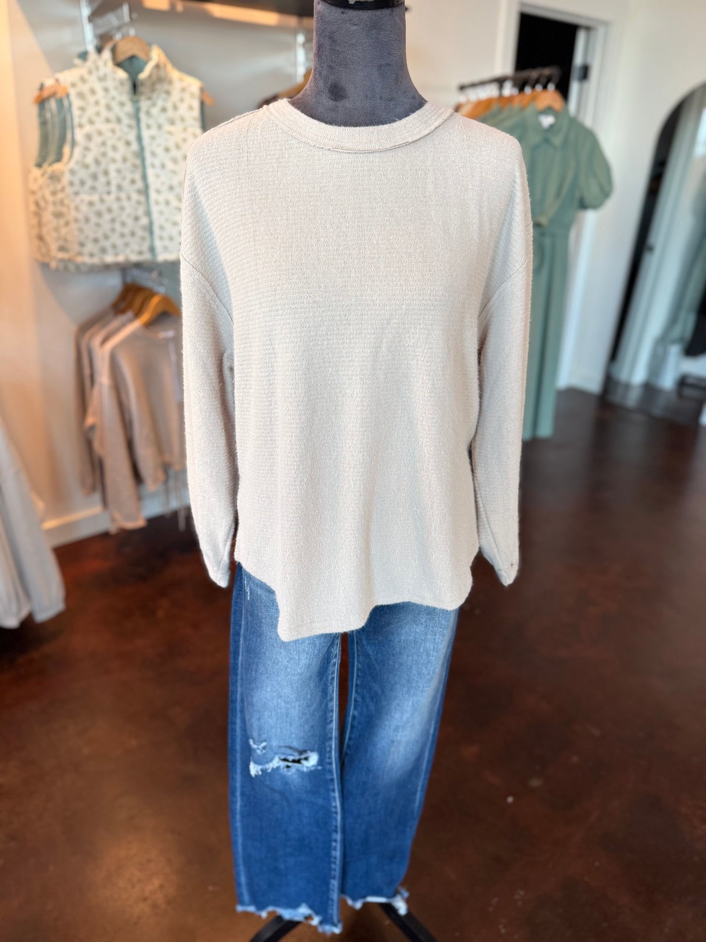 Fuzzy Long Sleeve Top