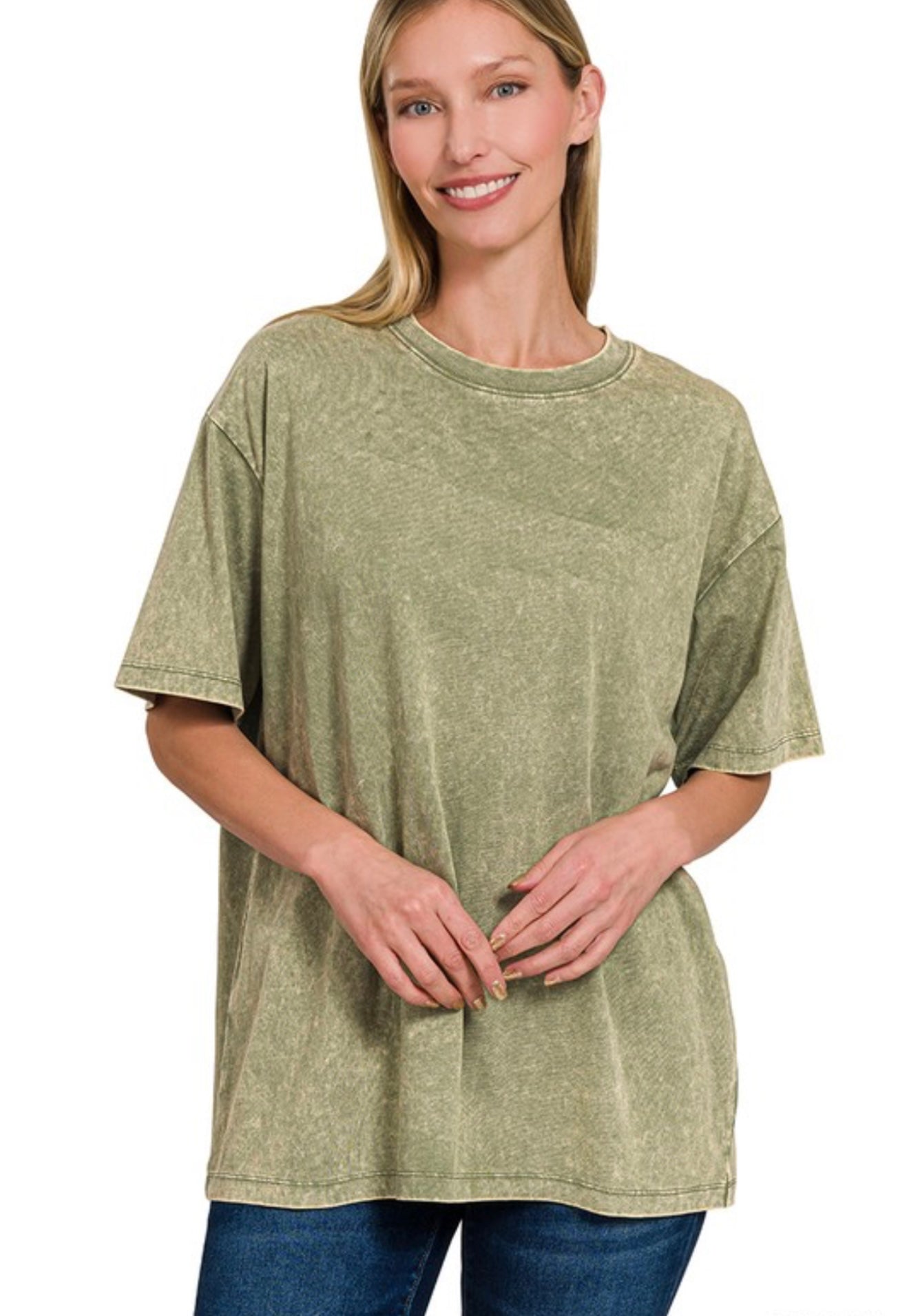 Washed Short Sleeve Tee - Olive