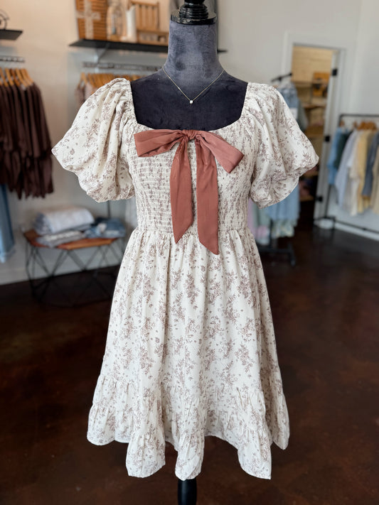 Charming Floral Smocked Mini Dress