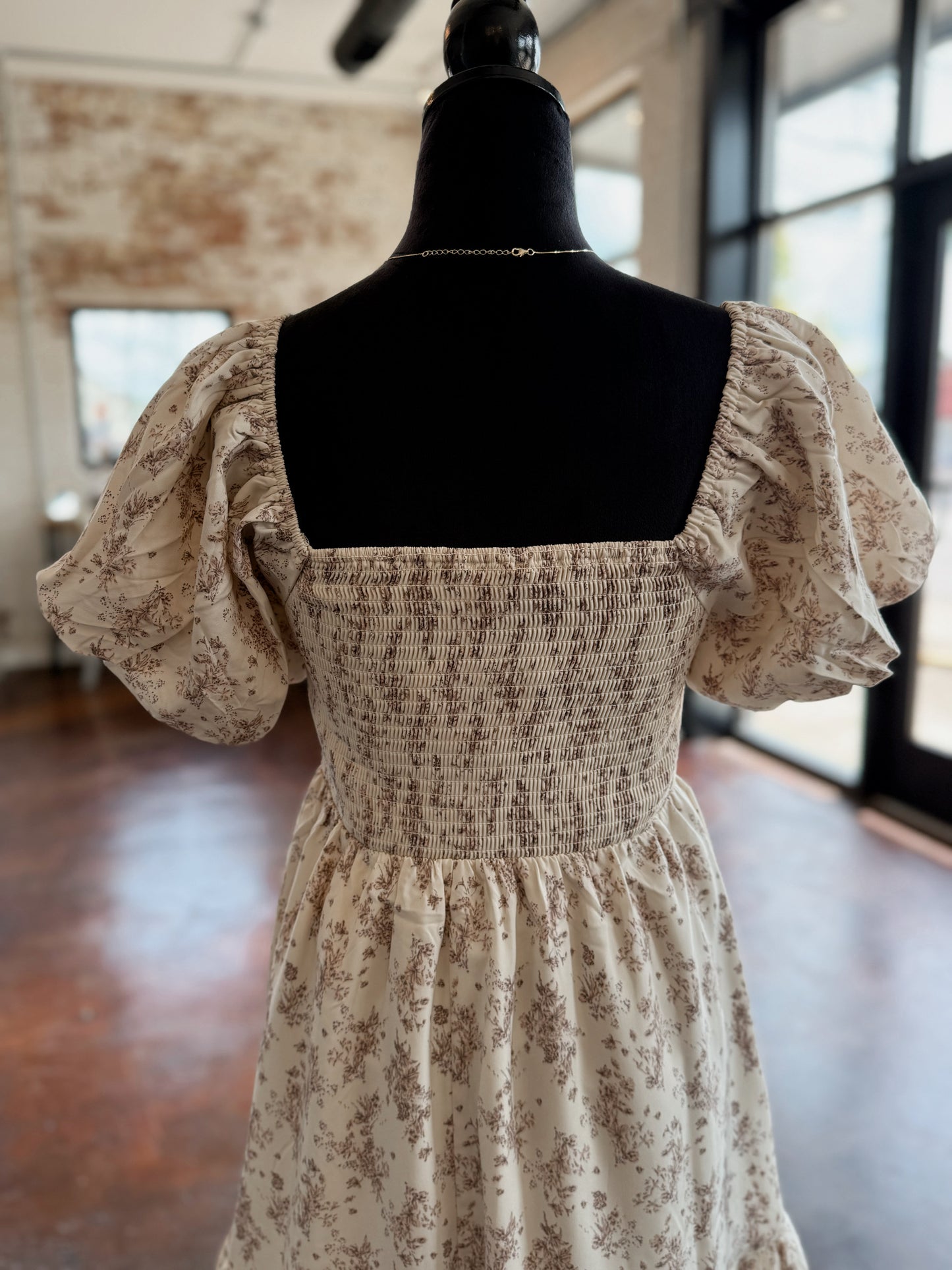 Charming Floral Smocked Mini Dress