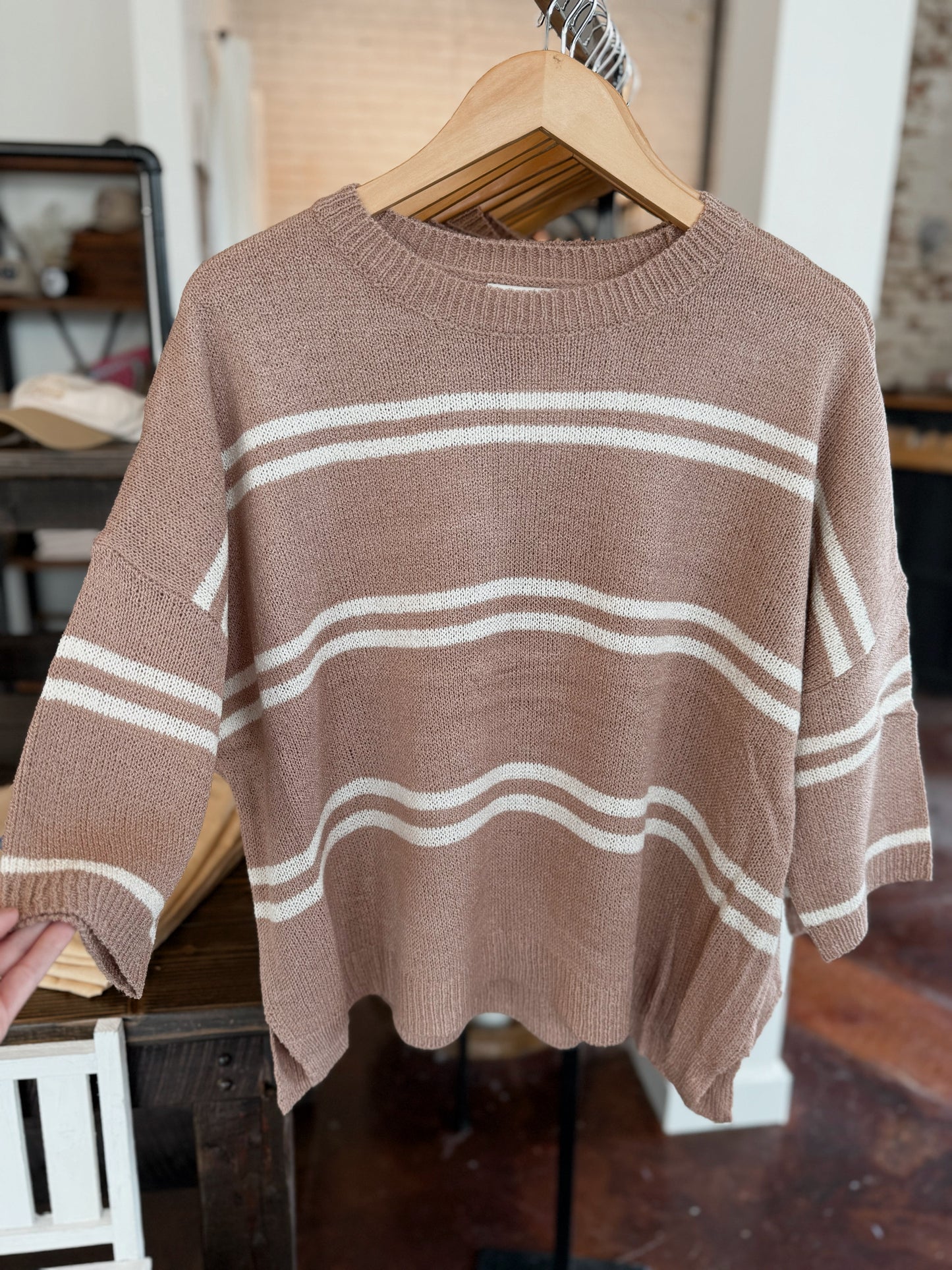 Drop Shoulder Stripe Top