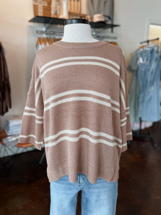 Drop Shoulder Stripe Top