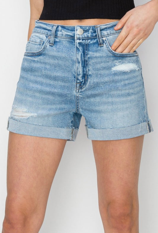 High Rise Cuffed Shorts