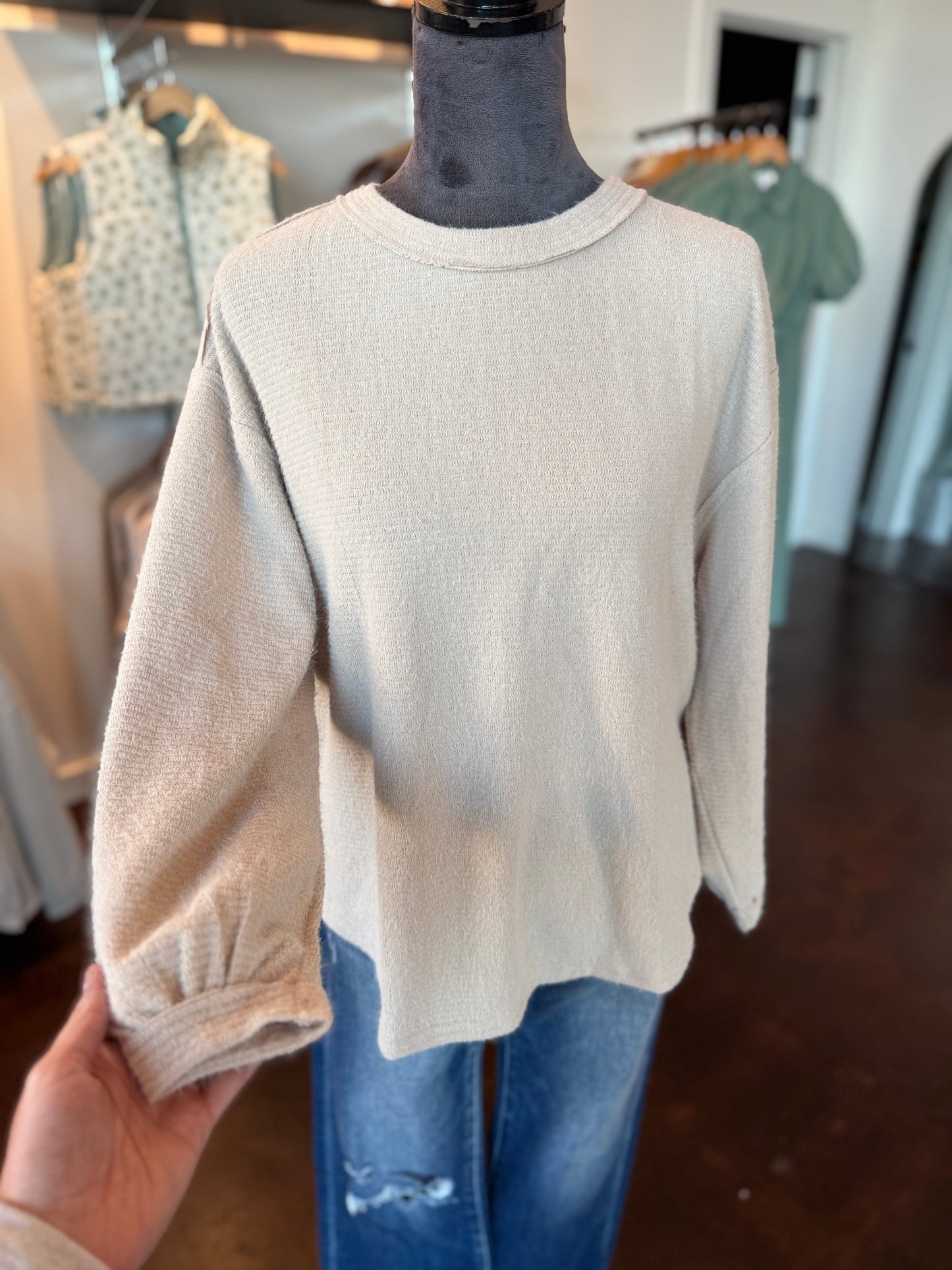 Fuzzy Long Sleeve Top