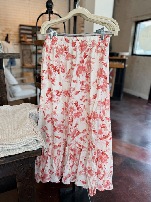 Vacay Floral Midi Skirt